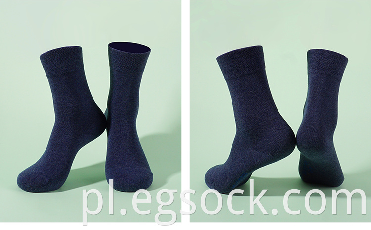 Men Plain Crew 98% Cotton Socks